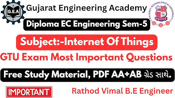 🎓Diploma EC Sem-5 | 🌐 Internet of Things (IoT) | GTU Exam IMP Questions List ✅ Free PDF💯📘#gtuimpsem5
