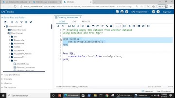 Creating empty SAS dataset from another dataset using Datastep and Proc SQL