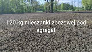 Siew trawy z mieszanką na polu po bale grazing 19.04.2024