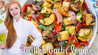 Garlic Grilled Veggies Recipe - Zesty \& Delicious Grilled Salad!!