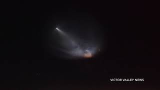 Seen from victorville california near hospital hill (victor valley
global medical center) - spacex launched a satellite into space.