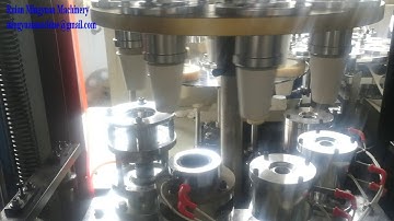 normal heater paper cup machine.testing for Ukraine client speed 50 pcs each min