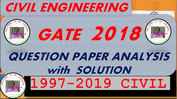 GATE 2018 Civil Engg. Paper Analysis: Answer Key & Question Paper with Solution Part 1 | PM Sir
