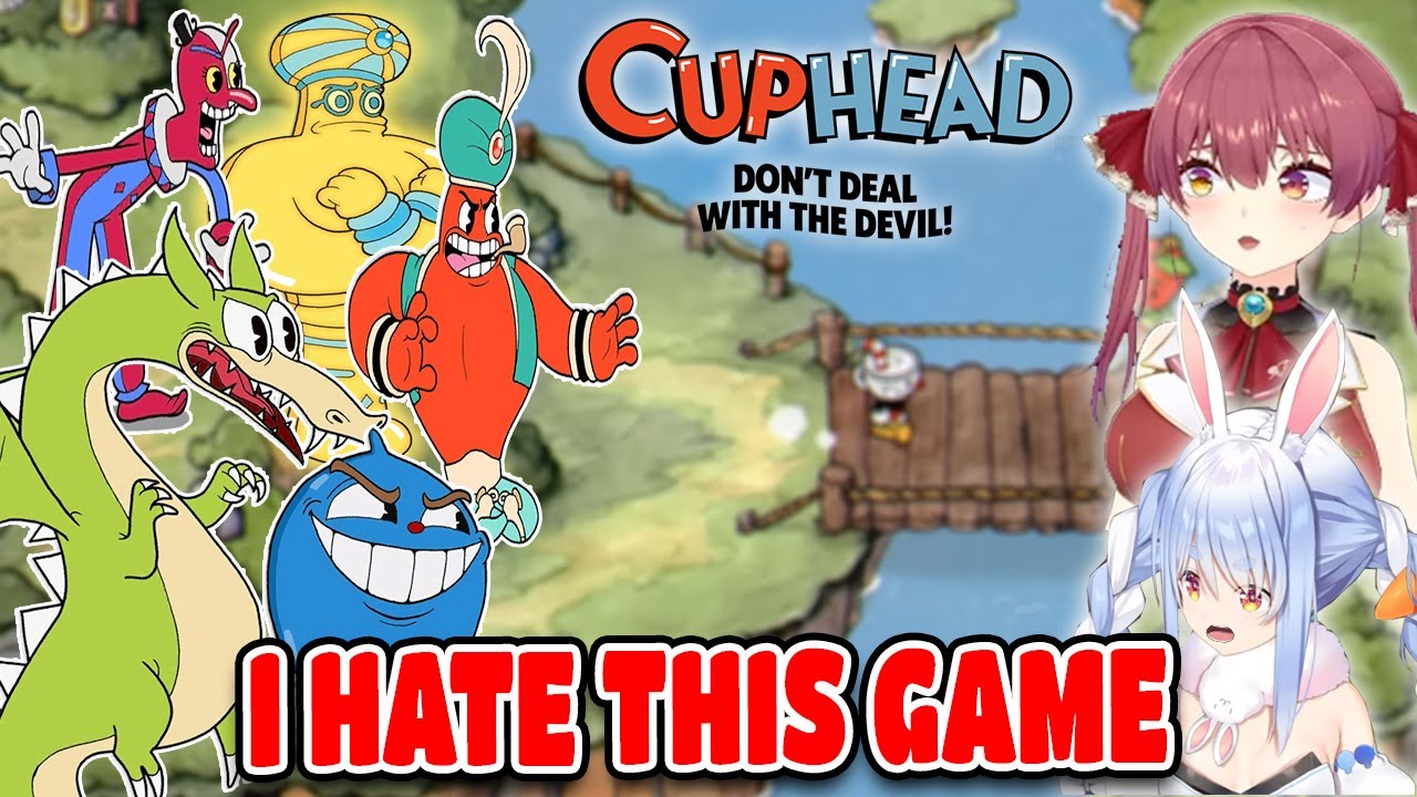 ALL POV Pekora And Marine Vs The Most Hardest Boss In Cuphead Hololive【ENG SUB】