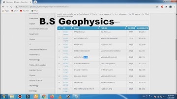 Quaid-e-Azam University | B.S Geophysics 3rd Merit List 2020