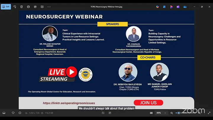 TORG Neurosurgery Webinar with Dr. Roland Nchufor Ndouh and Dr. Charles Kachungungu