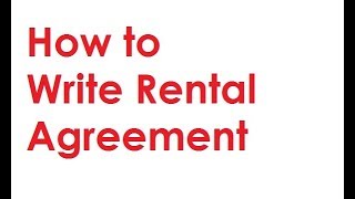 How to Write Rental Agreement