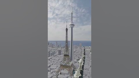The Eiffel Tower and the CN Tower | Size Comparison #Shorts