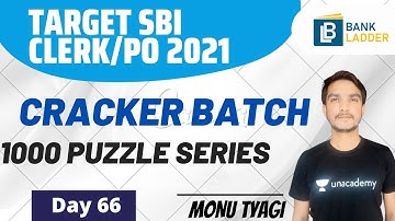 1000 Question Puzzle Series | Day 66 | Cracker Batch | Target SBI PO/Clerk 2021 | Monu Tyagi