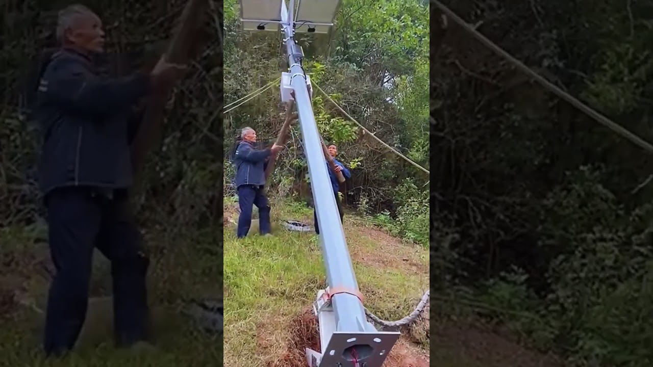 the process of installing solar energy lamp pole 