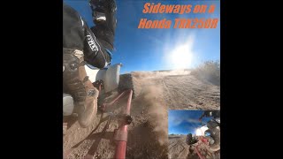 Sliding the TRX250R around OW slaloms