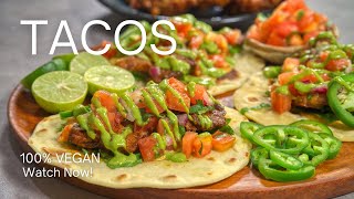 Alkaline Vegan Tacos | Fried King Oyster Mushroom Tacos