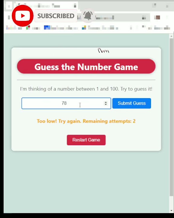 💥🔥| How To Create Guess The Number Game with Html, Css and Javascript # ... image.