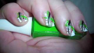 neon nail silver striped noen