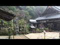 Japanese village ambience  temple in the rain zen garden asmr relaxation white noise