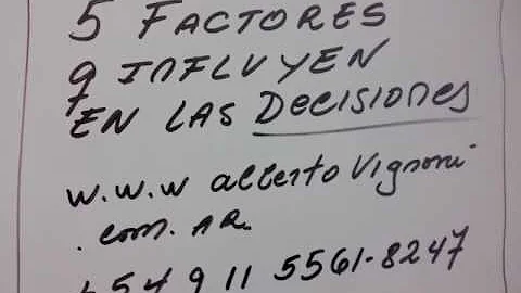 ¿Cuáles son los 5 factores que influyen en nuestras decisiones?