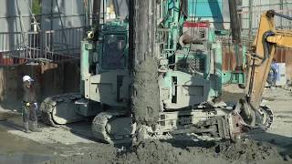 3Dクリスタル 重機 杭打ち機 日本車両 働くクルマ:杭打ち機&ショベルカー ver3 - YouTube