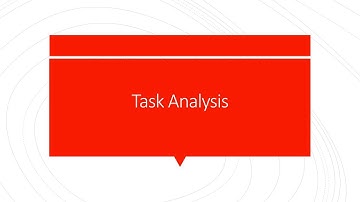 Training & Development - Lecture 3 - Needs Assessment - Task Analysis - Introduction