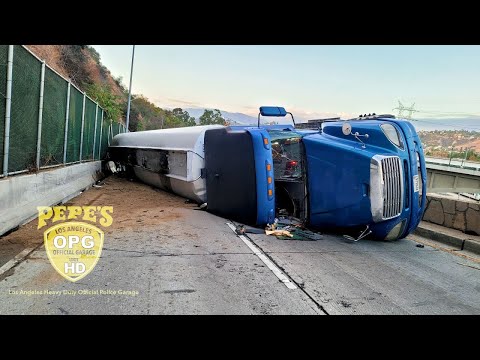 Overturned tanker causes massive spill - two rotator recovery thumbnail