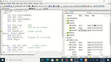 Timer Program Execution in AVR Studio