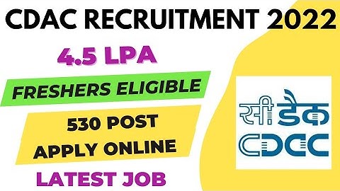 CDAC Recruitment 2022|Freshers Eligible|Latest Job Update 2022