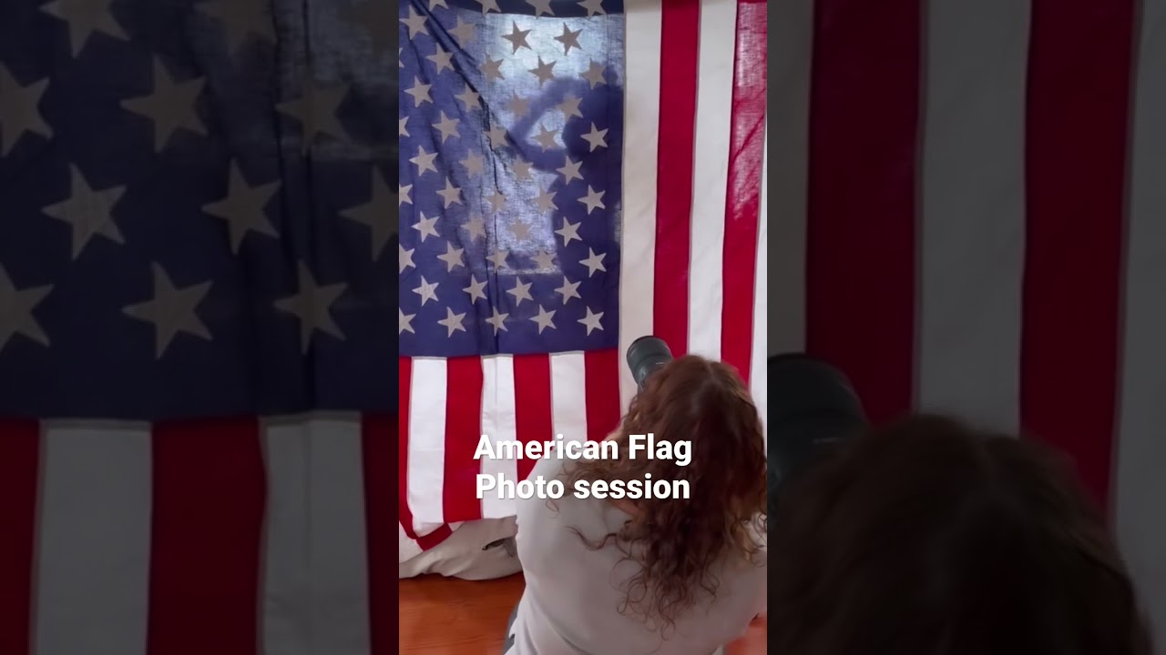 American flag photo session: as July 4th approaches we use the flag as an overlay.