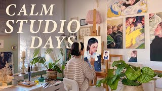 Keys to Happiness & High Performance ☀ Painting with Oil Colour and Gouache +Cleaning day; Art Vlog