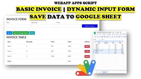 WebApp Apps Script - Create Basic INVOICE | Dynamic Input Form | Save Data To Google Sheet (Member)