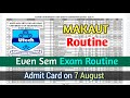 MAKAUT Even Semester Examination Routine Released 😇 | Admit Card on 7th August