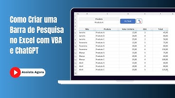 Como Criar uma Barra de Pesquisa no Excel com VBA e ChatGPT: Tutorial Passo a Passo