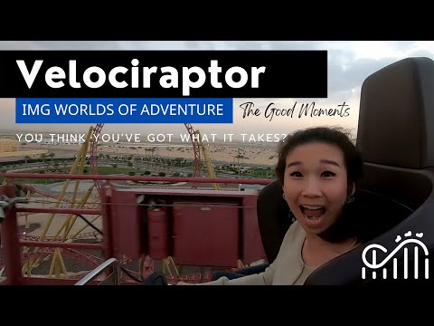 Velociraptor Roller Coaster at IMG Worlds of Adventure – Thrilling Adventures in Dubai UAE EP:2