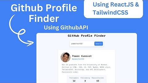 Responsive GitHub Profile Finder Using ReactJS & TailwindCSS | GitHub API Integration, Repo Viewer..