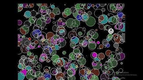 program to make screen saver in that display different sizes circle filled with different colors