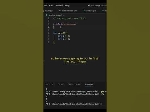 Functions in C++ - Full Video Out Now! #shorts #cprogramming #c++ - YouTube