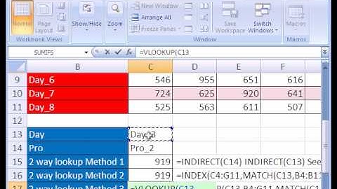 Excel Magic Trick #136: Two 2 way lookup with VLOOKUP & MATCH