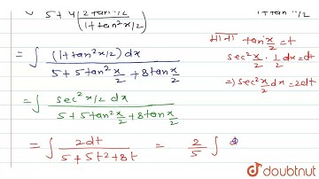 निम्न समाकलों को मूल्यांकित कीजिए : int(dx)/((5+4sinx)) | 12 | अनिश्चित समाकलन  | MATHS | SBPD P...