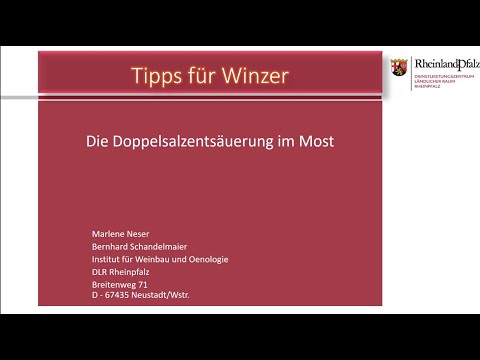 6. Tipps für Winzer, Entsäuerung von Traubenmost durch eine Doppelsalzentsäuerung