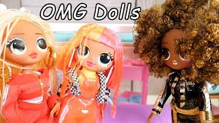 LOL Dolls Baby Sit OMG NEON QT Famiky in with Barbie Family Goldie