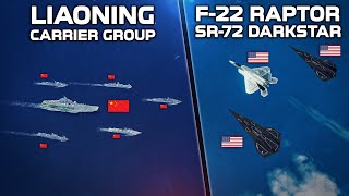 F-22 Raptor + SR-72 Darkstar Vs Carrier Battle Group | Digital Combat Simulator | DCS |