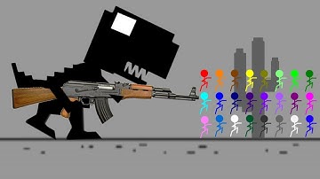 Can we ESCAPE from Chrome T-Rex Dinosaur ??  #2 Survival Stickman Race in Algodoo