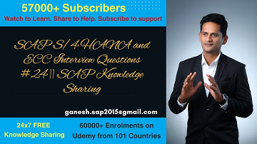 SAP S/4 HANA and ECC Interview Questions #24 || SAP Knowledge Sharing