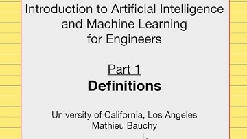 Lecture 1: Introduction and Definitions – Machine Learning for Engineers