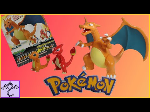 Building Pokemon Charmander - Charizard Plastic Model Kit, Evolution Set