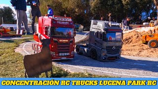 Concentración camiones RC EN Lucena PARK RC 1 kdd,rc Trucks,rc excavators,maquinaria pesada.