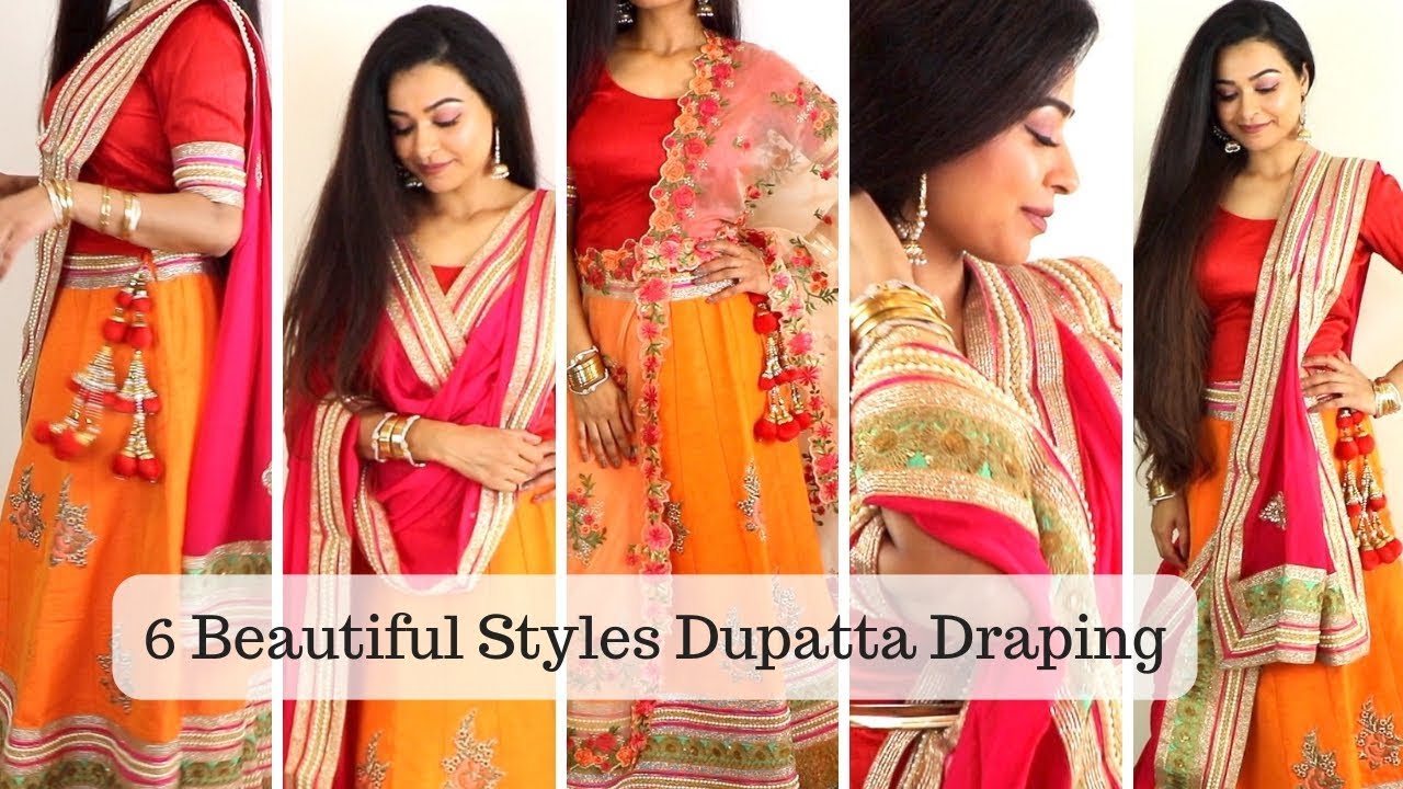 6 Dupatta Draping Styles For Your Lehenga, Lehenga Dupatta Drapes, Style  your favourite lehenga in 6 different ways with these simple yet gorgeous  DUPATTA DRAPES!, By Glamrs