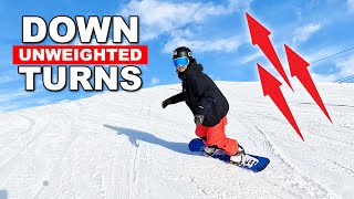 Learn Down Unweighted Turns To Greatly Improve your Snowboarding