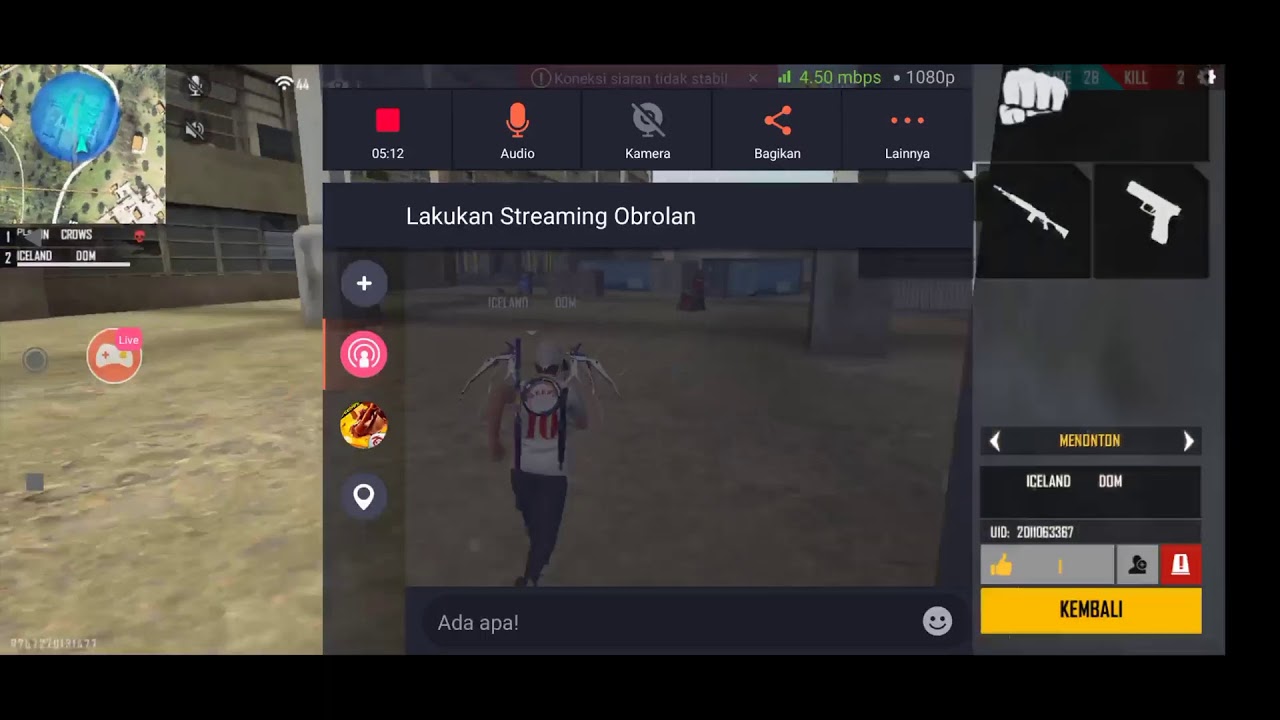 Tonton stream saya Free Fire di Omlet Arcade!