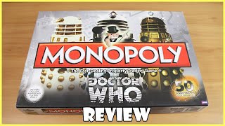 Doctor Who 50th Anniversary Collector's Edition Monopoly Board Game Review | Board Game Night
