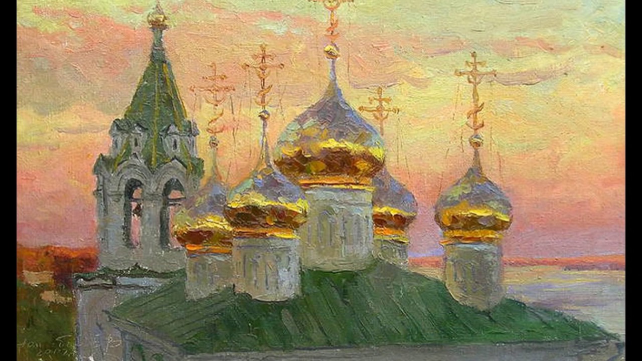 Картина колокольни. Православная живопись Нестерчук.