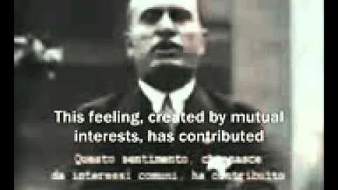 VERY RARE mussolini speech in english with subtitles
